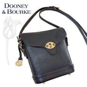 Dooney & Bourke Vintage Black Pebbled Leather Small Camera Style Crossbody Bag